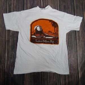 Vintage Hanes Southern Pacific California Shirt Mens Large White Train Graphic
